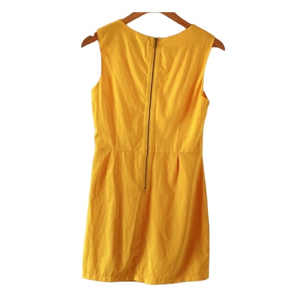 Vintage Ax Paris Women Yellow Stretchy Round Neck Wide Strap Sleeveless Dress 10 - Picture 3 of 8